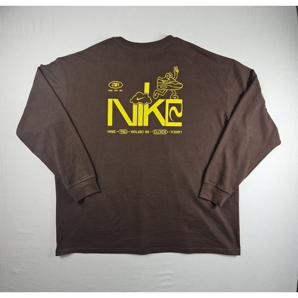 Nike Air Inc Long Sleeve Graphic Tee Brown 100%‎ Cotton Mens Size XXL - Picture 13 of 13